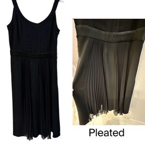 Ellen Tracy elegant Black Pleated Midi Dress